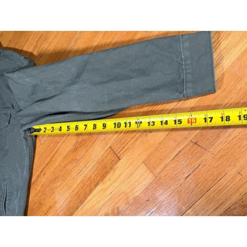 Levi’s Men’s Medium Olive Green Canvas Trucker Jacket Workwear Faded